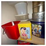 Collection of Vintage Decorative Tins and Glass Jars