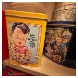 Collection of Vintage Decorative Tins and Glass Jars