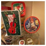 Collection of Vintage Decorative Tins and Glass Jars