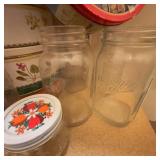 Collection of Vintage Decorative Tins and Glass Jars