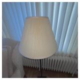 Floor Lamp with Pleated Shade and Black Base