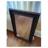 Antique Wall Mirror with Ornate Carved Wood Frame