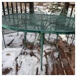 Green Wrought Iron Patio Table with 6 Chairs