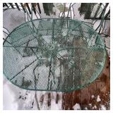 Green Wrought Iron Patio Table with 6 Chairs