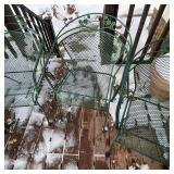 Green Wrought Iron Patio Table with 6 Chairs