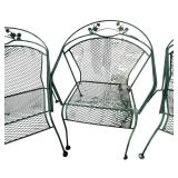 Green Wrought Iron Patio Table with 6 Chairs