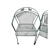 Green Wrought Iron Patio Table with 6 Chairs