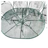 Green Wrought Iron Patio Table with 6 Chairs