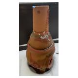 Outdoor Clay Chiminea with Fern Leaf Motif