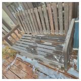 Outdoor Wooden Patio Glider Bench with Slat Back