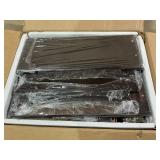 HOMCOM 32" Electric Fireplace with Mantel, Freestanding Heater with LED Log Flame, Shelf and Remote Control, 1400W, Brown