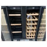 Nipus 24 in. Dual Zone 20-Bottle and 65-Can Beverage & Wine Cooler Four Door Handles Wine Fridge Removable Shelves in Silver