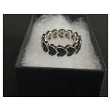 MCYS Black Spinel Pave Hearts Eternity Ring