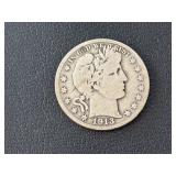 1913-S Barber Half Dollar Only 604,000 Minted