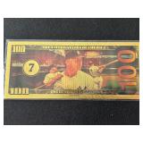 24K Gold Foil $100 Dollar Note Mickey Mantle Yankees