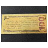 24K Gold Foil $100 Dollar Note "Don