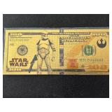 24K Gold Foil $100 Dollar Note Star Wars Stormtrooper