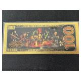 24K Gold Foil $100 Dollar Note Star Wars Stormtrooper