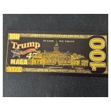 24K Gold Foil $100 Dollar Note Trump