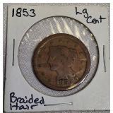 1853 Braided Hair Large Cent