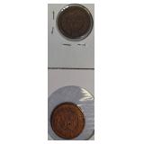 1891 & 1892  Indian Head Small Cents