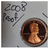 2008-S Lincoln Proof, 2009-D Lincoln Cent, 2010-S Lincoln Cent Proof, and 2011-S Lincoln Cent Proof.