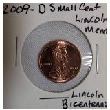 2008-S Lincoln Proof, 2009-D Lincoln Cent, 2010-S Lincoln Cent Proof, and 2011-S Lincoln Cent Proof.
