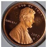 2012-S Lincoln Cent Proof, 2014-S Lincoln Cent Proof, 2016-S Lincoln Cent Proof, and 2017-S Lincoln Cent Proof.