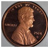 2012-S Lincoln Cent Proof, 2014-S Lincoln Cent Proof, 2016-S Lincoln Cent Proof, and 2017-S Lincoln Cent Proof.