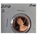 2012-S Lincoln Cent Proof, 2014-S Lincoln Cent Proof, 2016-S Lincoln Cent Proof, and 2017-S Lincoln Cent Proof.