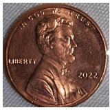 2018-S Lincoln Cent Proof, two 2019-S Lincoln Cent Proofs, and 2022-S Shield Reverse Lincoln Cent Proof.