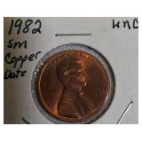 1982 UNC Small Copper Dated Lincoln Cent Proof, 1964, 1961, and 1963 Lincoln Cent Proofs