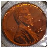 1982 UNC Small Copper Dated Lincoln Cent Proof, 1964, 1961, and 1963 Lincoln Cent Proofs