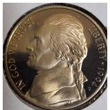 1992-S Jefferson Proof Nickel, 1993-S Proof Clad Nickel, 1994-S Proof Clad Nickel, and 1995-S Proof Clad Nickel.