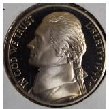 1996-S, 1997-S, 1998-S, and 1999-S Jefferson Nickel Proof Clad.