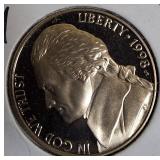 1996-S, 1997-S, 1998-S, and 1999-S Jefferson Nickel Proof Clad.