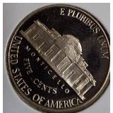 1996-S, 1997-S, 1998-S, and 1999-S Jefferson Nickel Proof Clad.