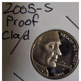 2005, 2008, 2009, and 2010- S- Jefferson nickel proof clad coins