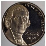 2005, 2008, 2009, and 2010- S- Jefferson nickel proof clad coins