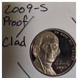 2005, 2008, 2009, and 2010- S- Jefferson nickel proof clad coins