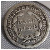 1858 Seated Liberty Half Dime