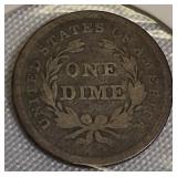 1837 Seated Liberty Dime, Type 1, No Stars.