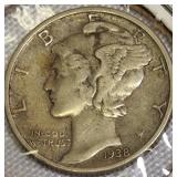 1923 -1938 Mercury Dimes