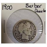 1916-D & 1900 Silver Barber Quarters