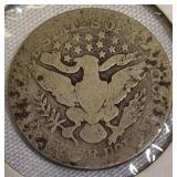 Barber Quarters from 1899 and 1901, G-4 grade; Silver