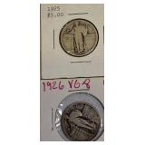 1925 and 1926 Standing Liberty Quarters in Very Good condition (VG-8).