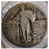 1925 and 1926 Standing Liberty Quarters in Very Good condition (VG-8).