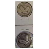 1925 and 1926 Standing Liberty Quarters in Very Good condition (VG-8).