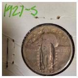Standing Liberty Quarters from the S Mint, dated 1926 and 1927.