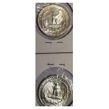 1964 Silver Washington Quarters, both graded MS66